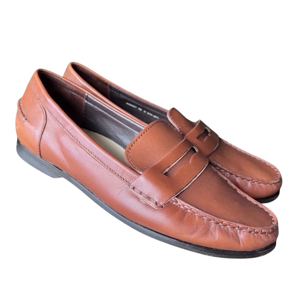 Cole Haan Cognac Brown Leather Penny Loafers Size 7